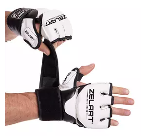 Перчатки для смешанных единоборств MMA BO-3394 Zelart  S Бело-черный (37508128)