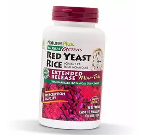 Красный дрожжевой рис, Red Yeast Rice 600 Mini-Tabs, Nature's Plus  60таб (71375012)