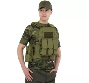 Разгрузочный жилет универсальный на 5 карманов Military Rangers ZK-9103 FDSO   Оливковый (59508284)