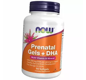 Пренатальные витамины с ДГК, Prenatal Gels with DHA, Now Foods  90гелкапс (36128274)