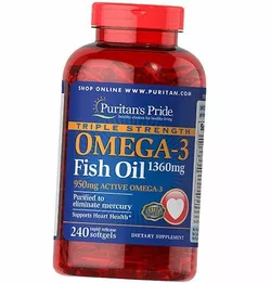 Омега-3, Omega-3 Fish Oil 1400, Puritan's Pride  240гелкапс (67367012)