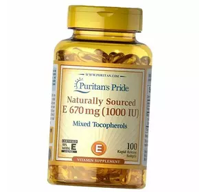 Натуральный Витамин Е, Vitamin E-1000 Mixed Tocopherols Natural, Puritan's Pride  100гелкапс (36367203)