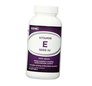 Натуральный Витамин Е, Natural Vitamin E 1000, GNC  60гелкапс (36120065)
