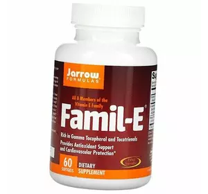 Витамин Е, Смесь токоферолов, Famil-E, Jarrow Formulas  60гелкапс (36345068)