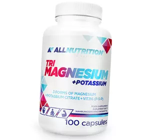 Магний Калий и Витамин В6, TRI Magnesium Potassium, All Nutrition  100капс (36003028)