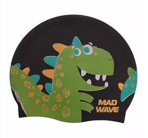 Шапочка для плавания детская Junior Dino M057916 Mad Wave   Черный (60444163)