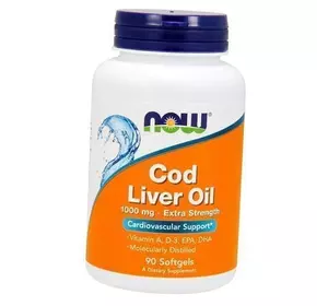 Рыбий жир из печени трески, Cod Liver Oil 1000, Now Foods  90гелкапс (67128018)
