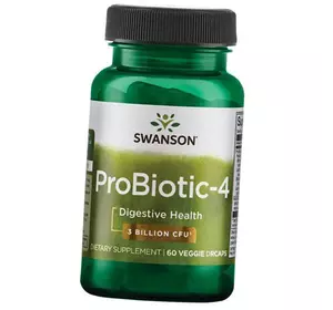 Пробиотик широкого спектра, ProBiotic-4, Swanson  60вегкапс (69280009)