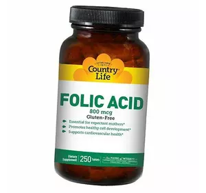 Фолиевая кислота, Folic Acid, Country Life  250таб (36124073)