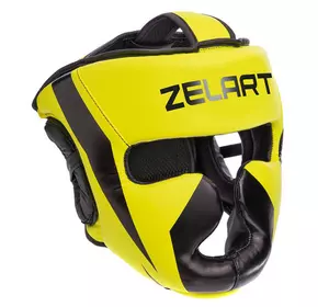 Шлем боксерский с полной защитой BO-7041 Zelart  M Лимонно-черный (37429473)