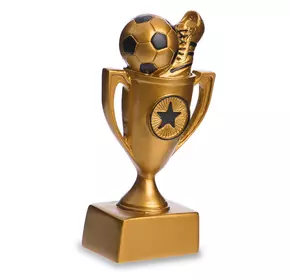 Статуэтка наградная спортивная Футбол Кубок и Бутса с мячом C-4664-B16     Золотой (33508288)