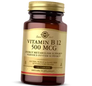 Витамин В12, Цианокобаламин, Vitamin B12 500, Solgar  100таб (36313092)