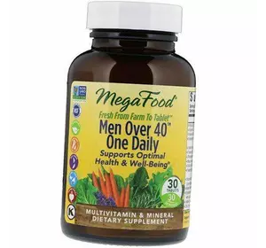Витамины для мужчин после 40 лет, Men Over 40 One Daily, Mega Food  30таб (36343004)