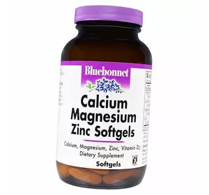 Кальций, Магний, Цинк и Витамин Д3, Calcium Magnesium Zinc Soft, Bluebonnet Nutrition  60гелкапс (36393026)