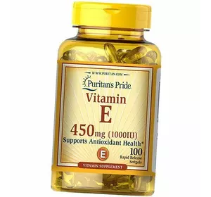 Витамин Е, Альфа-Токоферол, Vitamin E-1000, Puritan's Pride  100гелкапс (36367086)