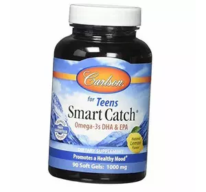 Омега для подростков, Smart Catch, Carlson Labs  90гелкапс Лимон (67353026)