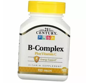Витамины группы В и Витамин С, B-Complex plus Vitamin C, 21st Century  100таб (36440054)