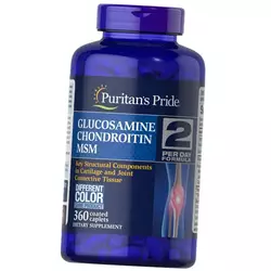 Глюкозамин Хондроитин МСМ, Triple Strength Glucosamine Chondroitin and MSM, Puritan's Pride  360каплет (03367009)