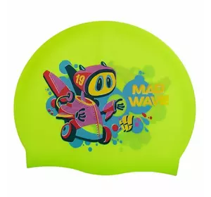 Шапочка для плавания детская Junior Mad Bot M057915 Mad Wave   Зеленый (60444165)