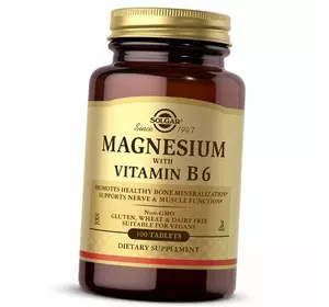 Магний В6, Magnesium with Vitamin B6, Solgar  100таб (36313058)