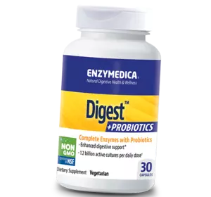 Ферменты и пробиотики для кишечника, Digest + Probiotics, Enzymedica  30капс (69466007)