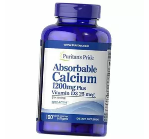 Кальций Д3, Absorbable Calcium with Vitamin D3 , Puritan's Pride  100гелкапс (36367117)
