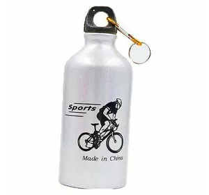 Бутылка для воды с карабином 370-01   400мл Серый (09429005)
