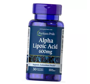 Альфа Липоевая кислота, Антиоксидантная защита, Alpha Lipoic Acid 600, Puritan's Pride  30капс (70367002)