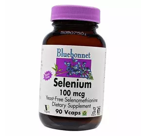 Селен, Бездрожжевой L-Селенометионин, Selenium 100, Bluebonnet Nutrition  90вегкапс (36393070)