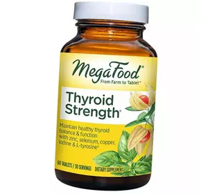 Поддержка щитовидной железы, Thyroid Strength, Mega Food  60таб (36343043)