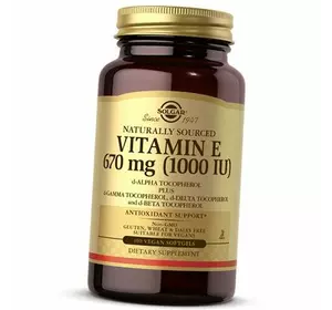 Витамин Е, Смесь токоферолов, Vitamin E 1000 Vegan, Solgar  100вег.гелкапс (36313222)