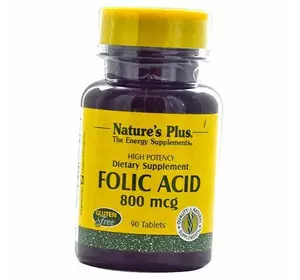 Фолиевая кислота, Folic Acid 800, Nature's Plus  90таб (36375005)