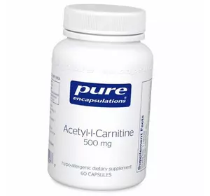 Ацетил L Карнитин гидрохлорид, Acetyl-l-Carnitine 500, Pure Encapsulations  60капс (72361029)