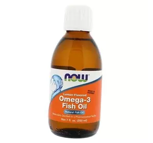 Рыбий жир Омега-3, Omega-3 Fish Oil, Now Foods  200мл Лимон (67128008)