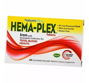 Комплекс для здоровья крови, Hema-Plex Sustained, Nature's Plus  30таб (36375058)