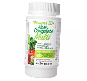Комплекс витаминов для женщин после 50 лет, Women's 50+ Most Complete Multi, Webber Naturals  90вегкапс (36485042)