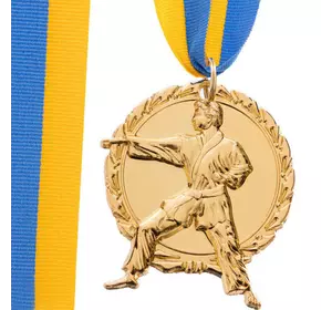 Медаль спортивная с лентой Карате C-4338 FDSO    Золотой (33508366)