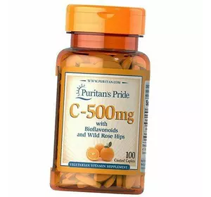 Витамин С с Биофлавоноидами и Шиповником, Vitamin C-500 with Bioflavonoids and Rose Hips, Puritan's Pride  100каплет (36367176)