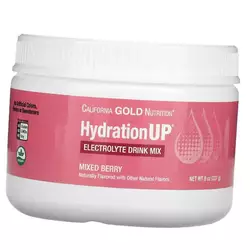Порошок для приготовления электролитического напитка, HydrationUP Electrolyte Drink Mix Powder, California Gold Nutrition  227г Ягоды (15427001)
