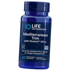 Клинически подтвержденная смесь цитрусовых для контроля веса, Mediterranean Trim with Sinetrol-XPur, Life Extension  60вегкапс (02346005)