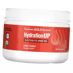 Порошок для приготовления электролитического напитка, HydrationUP Electrolyte Drink Mix Powder, California Gold Nutrition  227г Фруктовый пунш (15427001)