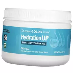 Порошок для приготовления электролитического напитка, HydrationUP Electrolyte Drink Mix Powder, California Gold Nutrition  227г Тропические фрукты (15427001)