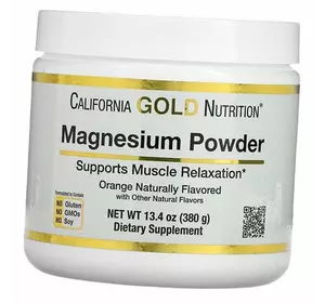Магний в растворимом порошке, Magnesium Powder Beverage, California Gold Nutrition  380г Апельсин (36427013)