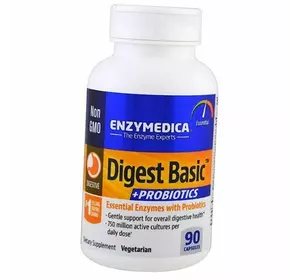 Ферменты и пробиотики, Digest Basic + Probiotics, Enzymedica  90капс (69466006)