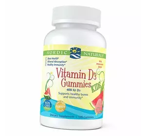 Жевательный Витамин Д3 для детей, Vitamin D3 Gummies Kids, Nordic Naturals  120таб Арбуз (36352036)
