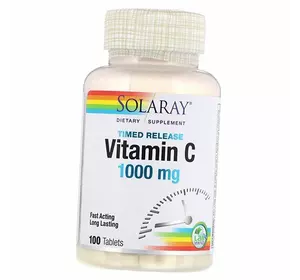 Витамин С с замедленным высвобождением, Timed Release Vitamin C 1000 Tab, Solaray  100таб (36411074)