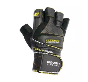 Перчатки для тяжелой атлетики PS-2810 Ultimate Motivation Power System  XL Черно-желтый (07227048)