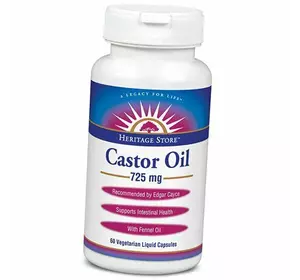 Касторовое масло капсулы, Castor Oil 725, Heritage Store  60вегкапс (71503002)