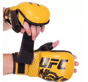 Перчатки гибридные для единоборств ММА True Thai BO-0487 UFC  M Желтый (37512097)