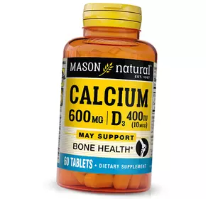 Кальций Д3, Calcium 600 Plus Vitamin D3, Mason Natural  60таб (36529059)